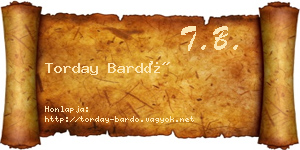 Torday Bardó névjegykártya